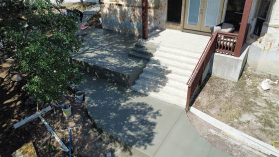 Concrete walkway and steps in New Braunfels