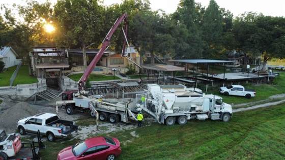 Waterfront concrete foundation at Canyon Lake