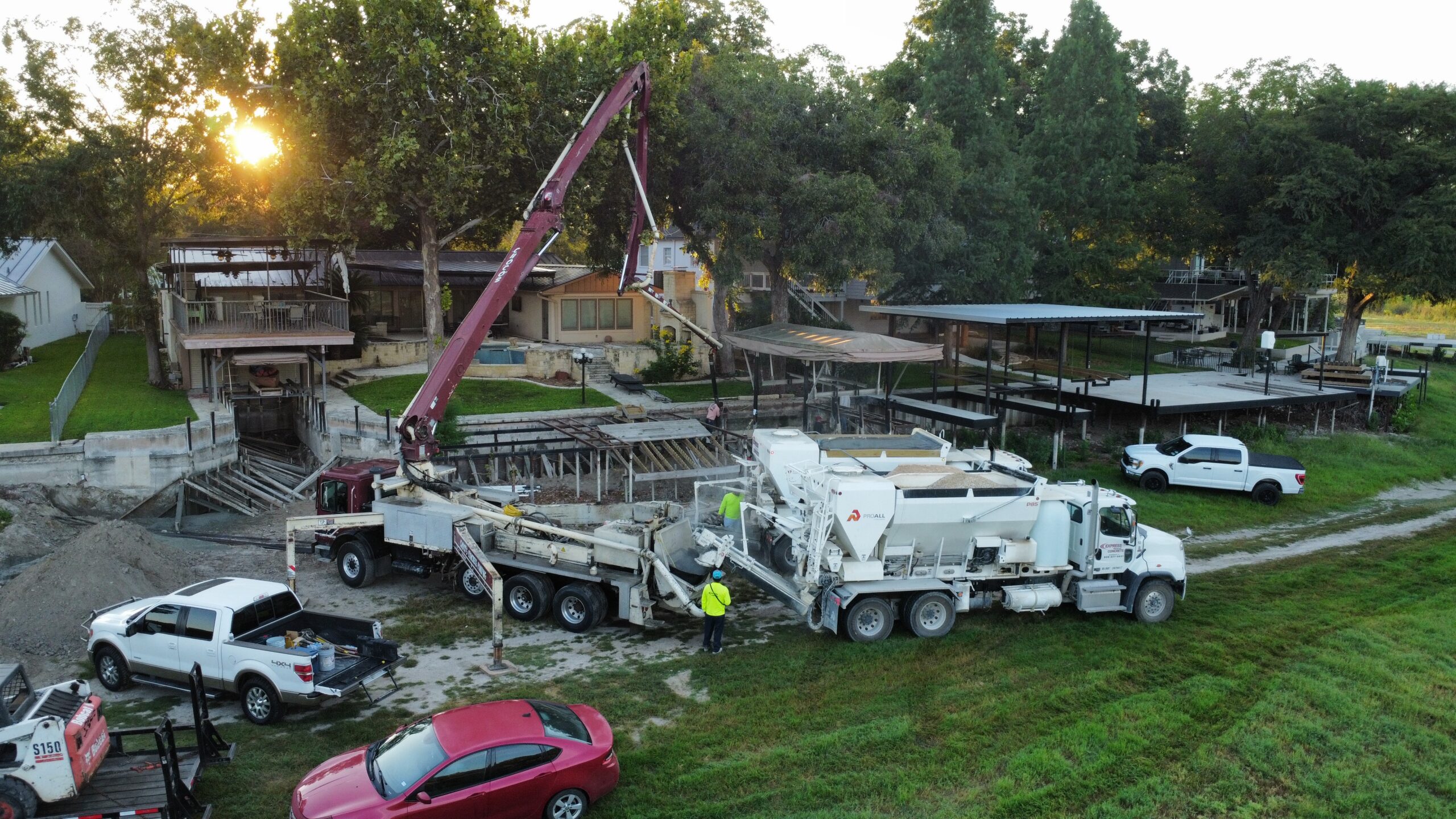 Waterfront concrete foundation at Canyon Lake
