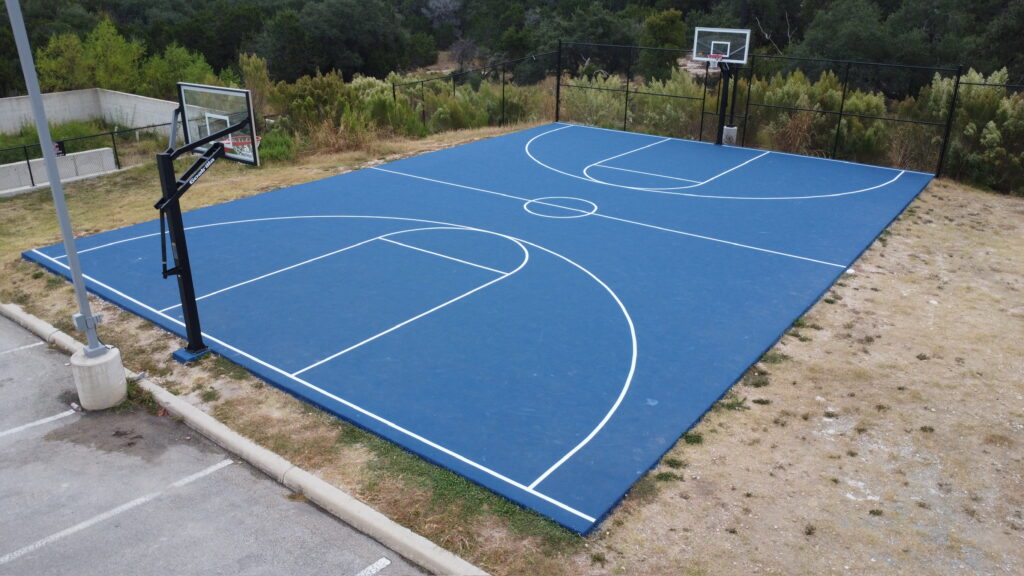 Completed concrete sport court