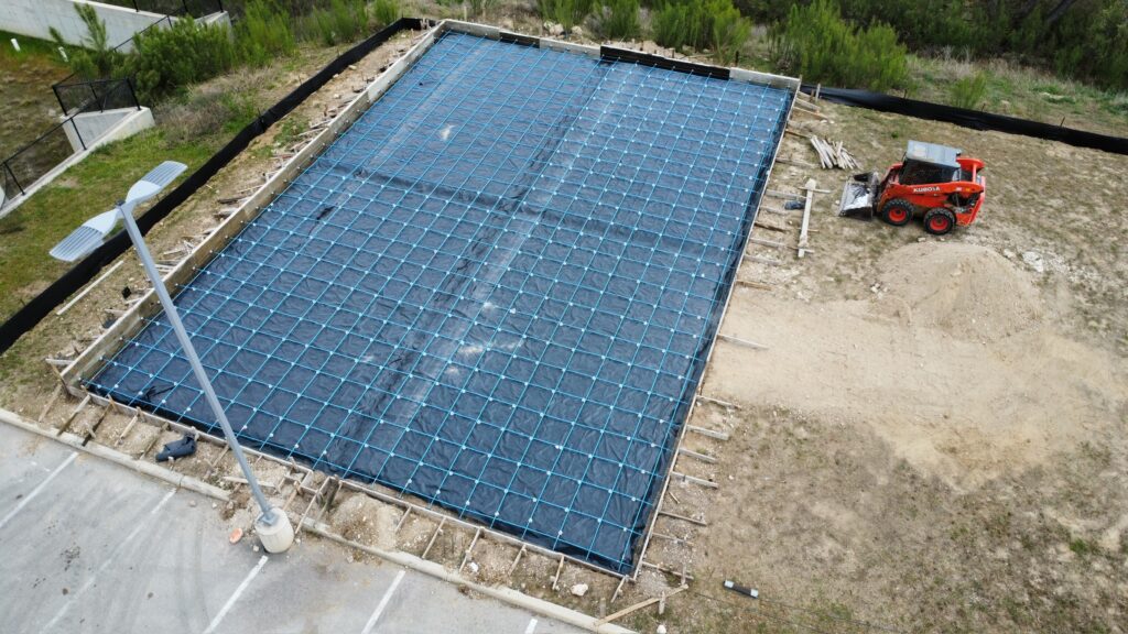 Sport court project before concrete work